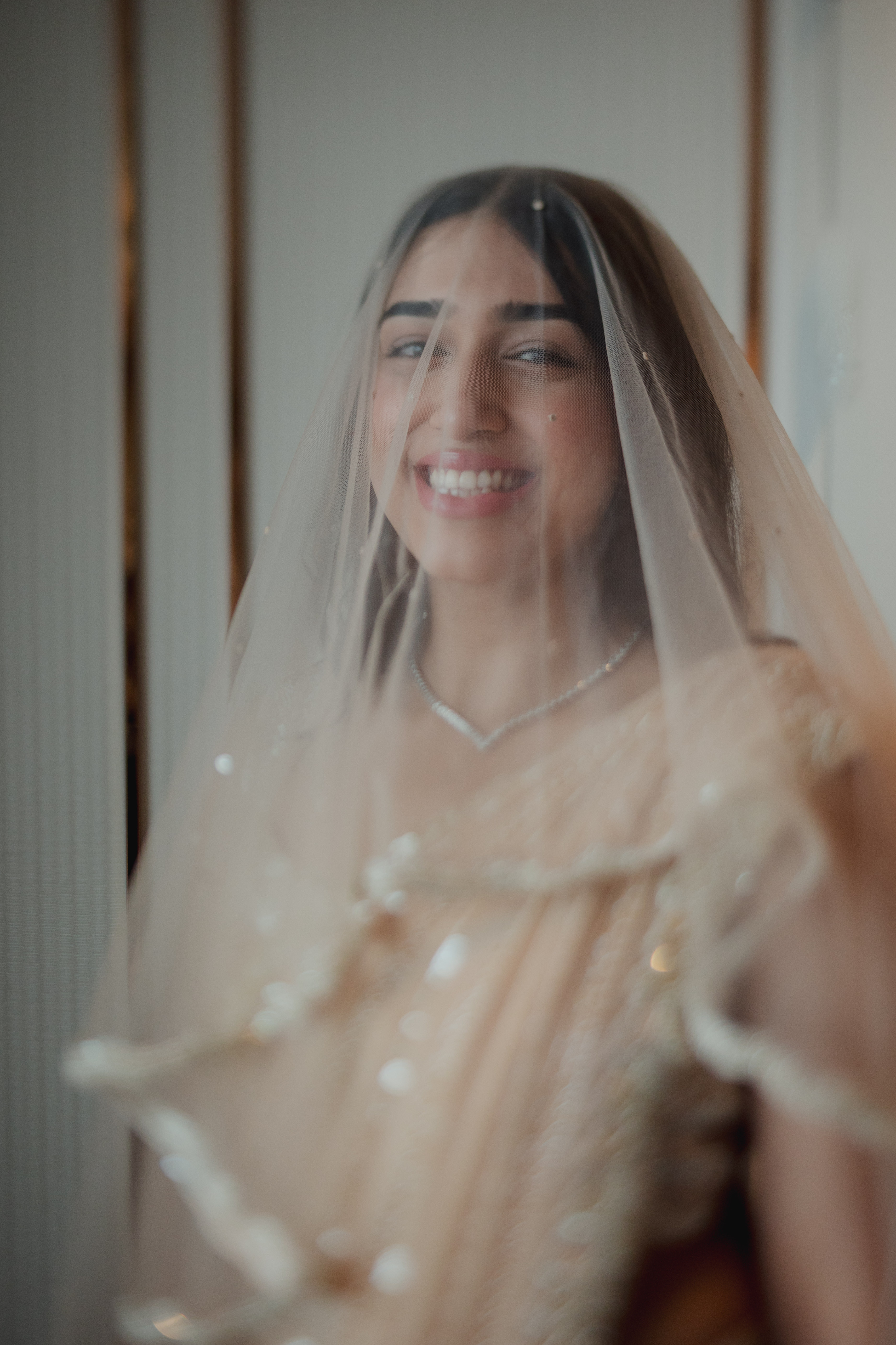 Ivory Gold Bridal Pre- Draped Saree view 3